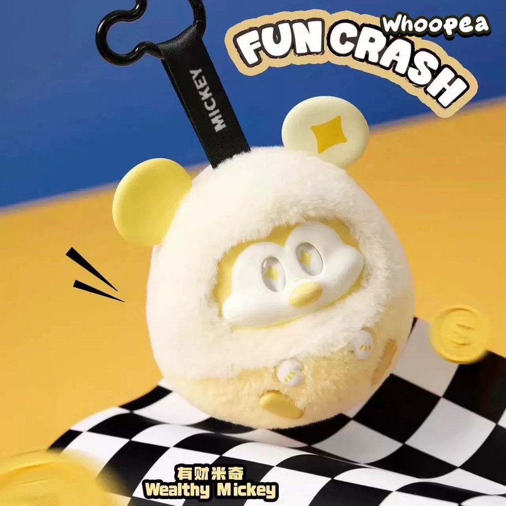 Miniso x Disney Fun Crash Mickey Plush Keychain - Wealthy Mickey